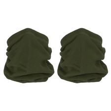 Winter Neck Warmer, 2pcs Drawstring Windproof Neck Gaiter, Army Green