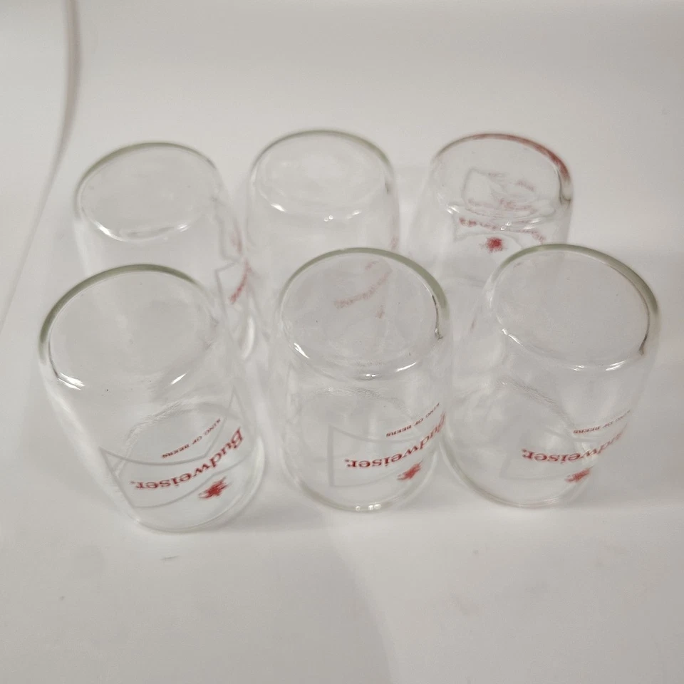 Vintage Small Budweiser Tasting Glasses Set Of 6 - Image 4 of 4