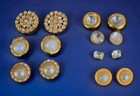 14 Crystal And Pearl-like Buttons. 7 Matched Pairs. Nice Lot!! Ice, Ice, Baby — photo 2
