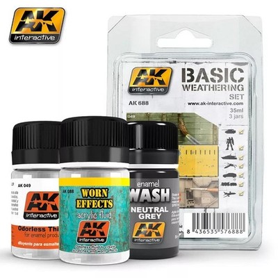 AK Interactive AK688 - Basic Weathering Set 3x35 ml - Neu