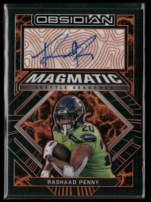 2022 Panini Obsidian #MS-RPE Rashaad Penny Auto Electric Etch Orange #/75