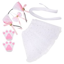 Kids Cat Costume Set Cat Ears Headband Bowtie Tail and Tutu Skirt for Cosplay