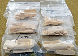 20mm ww2 1/76 Resin Various German/Russian vehicles. Spares or repairs.