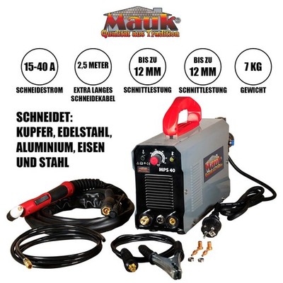 Mauk Plasmaschneider MPS40 Inverter 230V Plasma Cutter Schneiden - 12mm 15-40 A