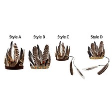 Feather Headdress American Chief Indian Native Headpiece Costume Accessory