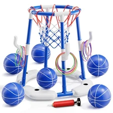 Pool Basketball Hoop for Kids Ages 4-8 & 8-12 – Floating Game Set with Water-...