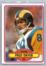 (VG) Fred Dryer 202 1980 Topps Los Angeles Rams Card