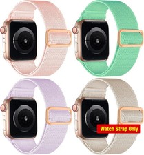 4 Pack Nylon Elastic Loop Strap Compatible with Apple Watch 40mm 44mm 45mm
