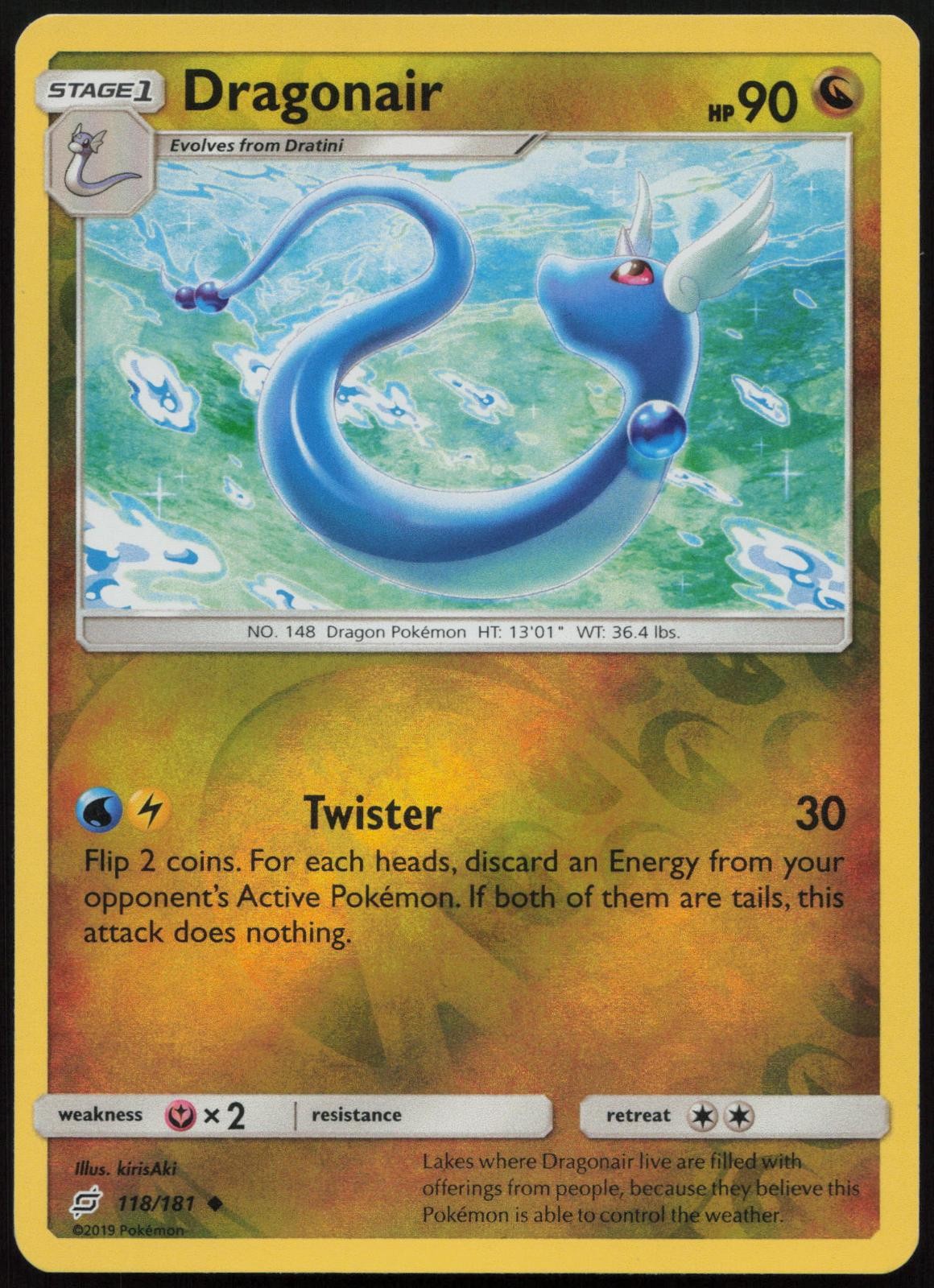 Dragonair 118/181 Uncommon Team Up Reverse Holo Near Mint