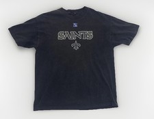 Vintage New Orleans Saints T Shirt Black Mens Medium NFL