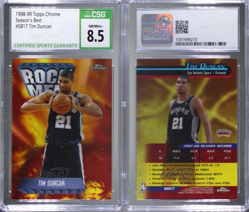1998-99 Topps Chrome Season's Best Rock Men Tim Duncan #SB17 CSG 8.5 HOF 06ab - Picture 3 of 3