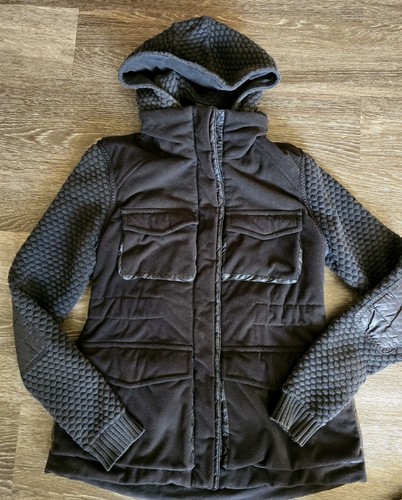 Lululemon Miracle Jacket Fleece Knit Hooded Black Size 8