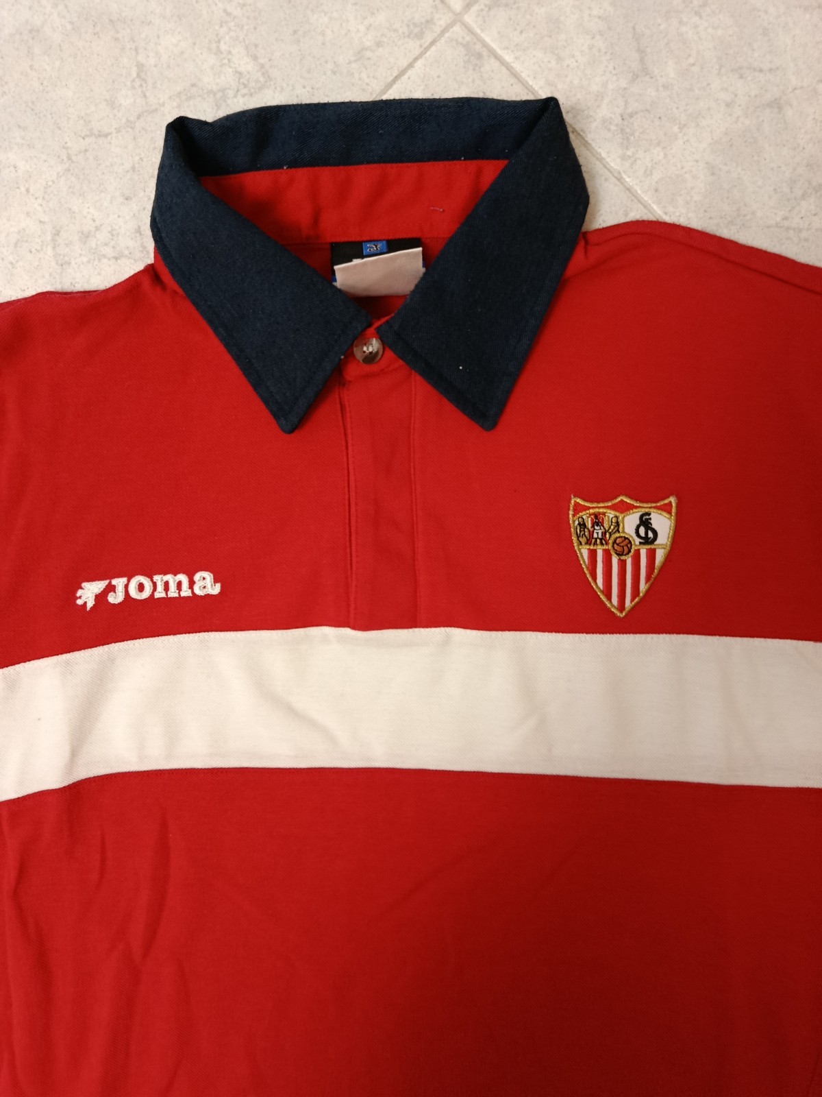 Vintage Sevilla FC Polo Shirt 2004/05 Joma Red Retro Football Spain Size M