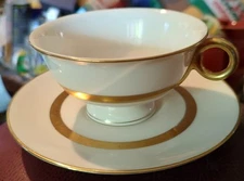 Theodore Haviland New York "Claridge" Footed Cup & Matching Saucer Set