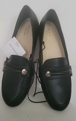 Liz Claiborne Womens Black Flats Size 6M Slide On With .75'' Heal