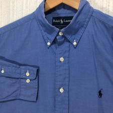 Ralph Lauren Yarmouth Blue Button Down Dress Shirt Mens 15.5 33 Cotton