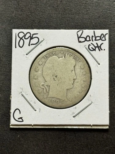 1895 P Barber Silver Quarter Nice G+ Good U.S. 25c Type Coin (Raw18234)