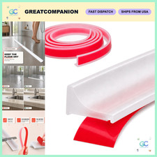 Collapsible Silicone Shower Water Dam Guard 67" - Self-Adhesive Wet-Dry Barrier