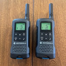 Motorola Talkabout T200TP Two-Way Radios Walkie Talkie Pair Gray/Blue - Tested