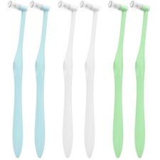 Soft Bristle Orthodontic Toothbrush for Braces, Small Head, 6-Pack with Covers