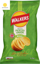 Pickled Onion Multipack Crisps, 6X25 G