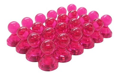 Small Pink Translucent Magnetic Push Pins (24 Pack)