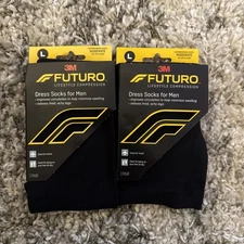 2x 3M Futuro Dress Socks for Men - Compression Level MODERATE 15-20mmHg 101/2-12