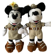 Disneyana Convention 1999 Safari Vintage B W Mickey  Minnie Mouse Plush Set