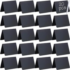 20 Pack 4"x3" Mini Chalkboard Signs for Food Buffet Party, Mini, Black