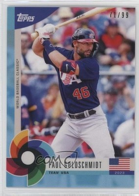 2023 World Baseball Classic Global Stars Aqua Blue 71/99 Paul Goldschmidt 04br