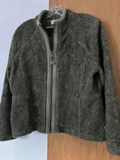 Woolrich Women’s Medium Dk Green Full Zip Sherpa Fuzzy  Warm Thick Sweater