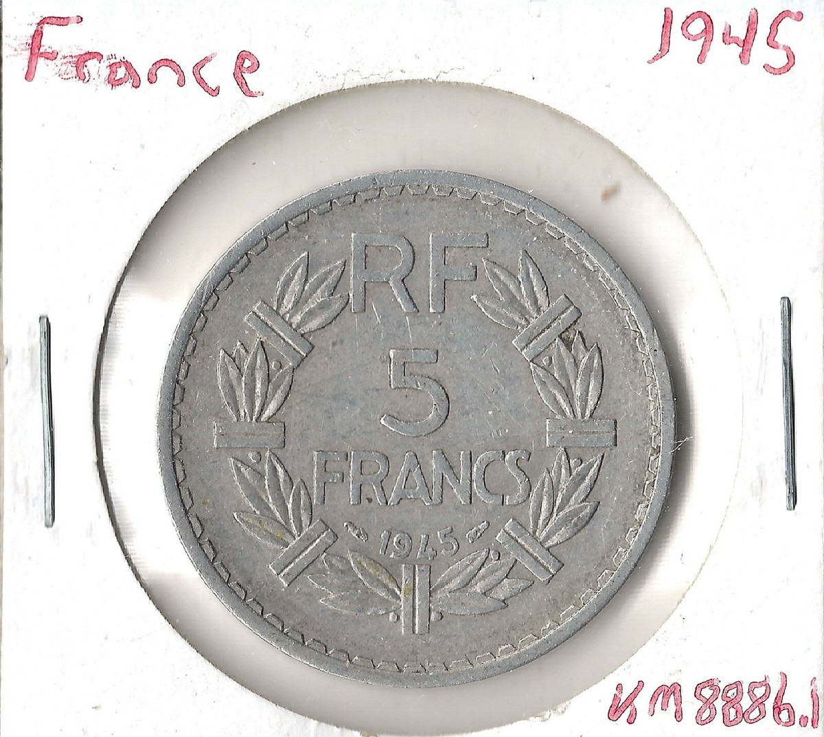 Coin France 5 Francs 1945 KM888b.1 | eBay