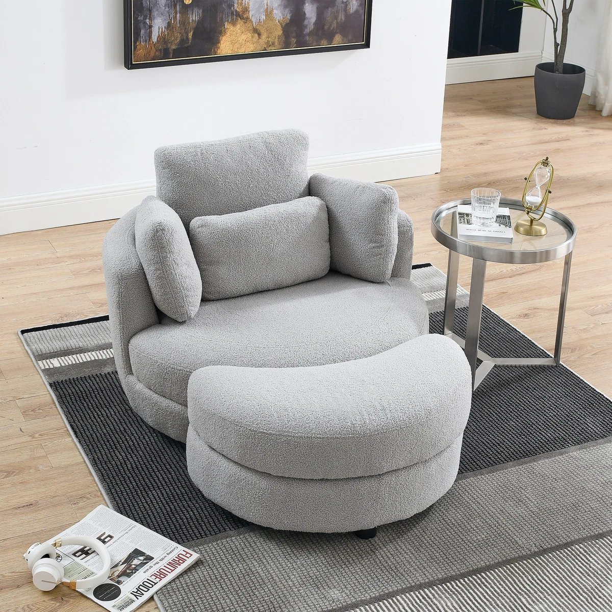 Oversized Living Room Chair With Ottoman Matttroy