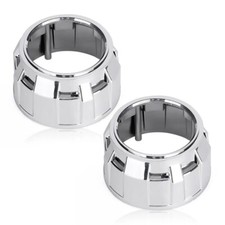 2.5 Inch Silver Shrouds Fit Xenon Led Projector Len Headlight Retrofit Universal