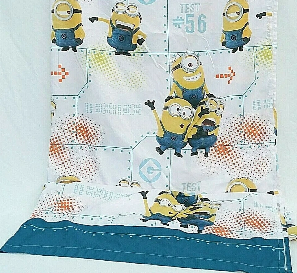 Sábana bajera plana Minion Twin Despicable Me fondo blanco tela artesanal Foto 3 de 4