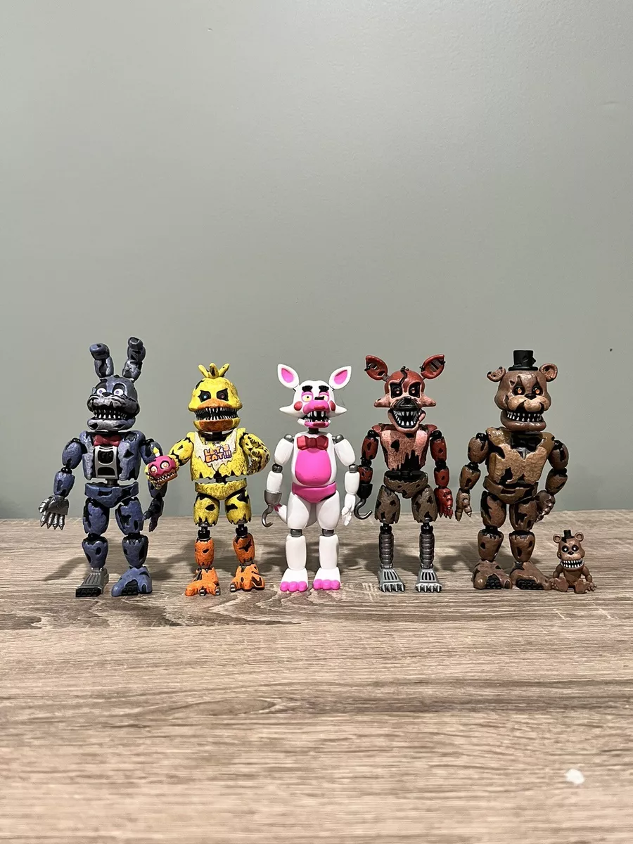 Kit 6 Bonecos Animatronics Five Nights At Freddy's Nightmare no