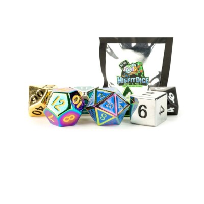 LIC9201 Fanroll by MDG Mystery Misfit Metal Polyhedral Dice Set