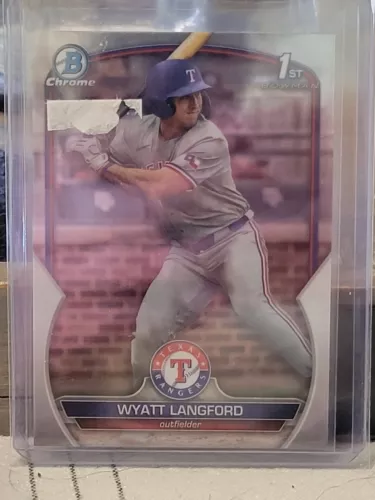2023 Bowman Draft Chrome Wyatt Langford Bowman 1st Texas/Rangers RoY 