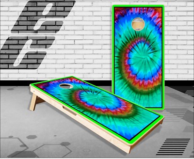 Tie Dye 2 Cornhole Boards Bean Bag Toss Game