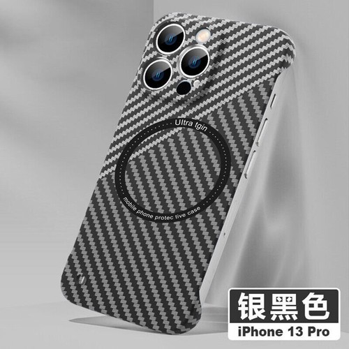 Matte Magnetic Wireless Frameless Carbon Fiber PC Case For iPhone 15 14 Pro Max - Zdjęcie 17 z 20