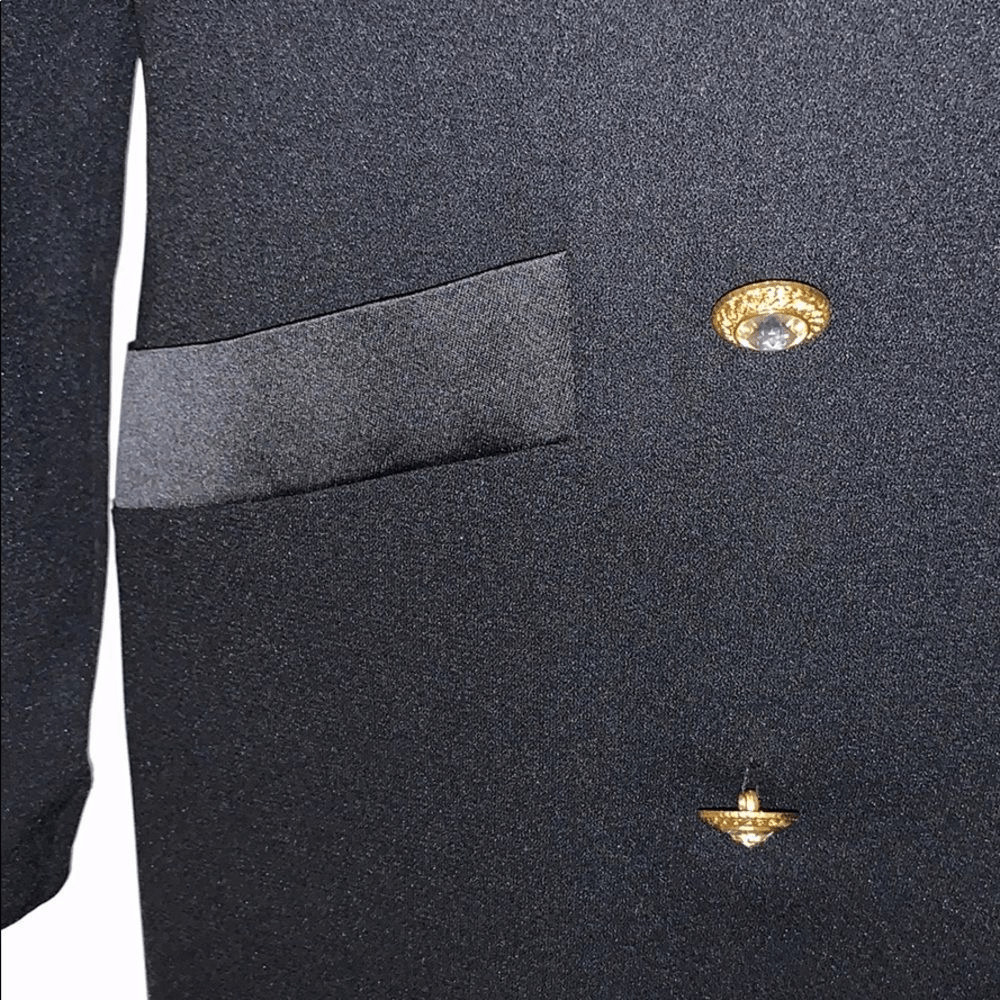 VTG 90s Maggy Boutique tuxedo dress/jewel buttons - image 6