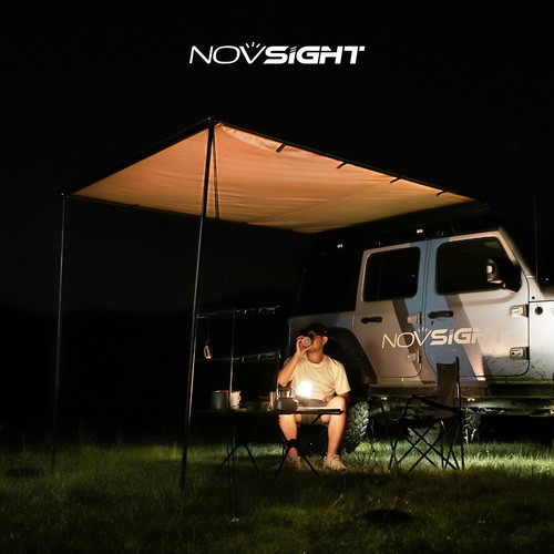 NOVSIGHT 6,6'-9,8' Tenda da sole laterale per auto tetto estraibile tenda riparo tende per veicoli - Foto 8 di 35