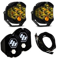 Baja Designs LP6 Pro LED Amber Spot Beam Lights/Toggle Harness/Rock Guards