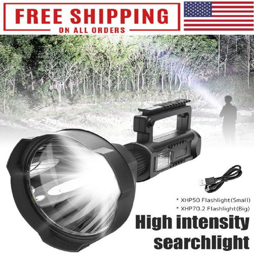 LED 90000LM Super Bright Flashlight Rechargeable Portable Spotlight For Camping - Picture 1 of 9