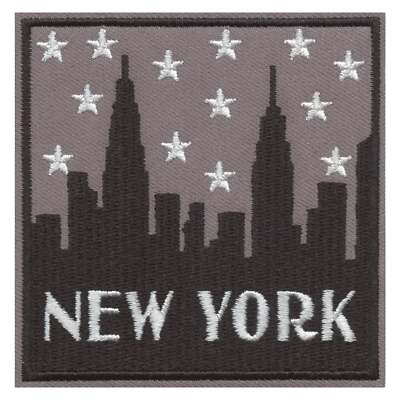 Neu York Skyline Silhouette Mit Stars Aufbügeln Patch