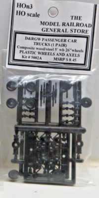 The Model Railroad General Store Kit #2002 A Plastic wheels and axels Neu in OVP