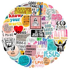 100 Pack Jesus Christian Religion Sticker Laptop Water bottle Luggage Decals Lot