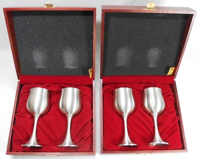 Original Royal Selangor Pewter Zinn - 2 x 2 Kelche in der Holz-Orginalschatulle