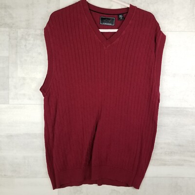 Lg Greg Norman Maroon Golf V Neck Sweater Vest Men's Cotton