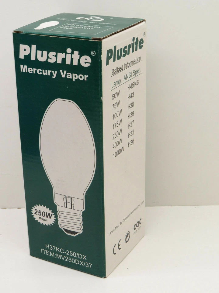 (4-Pack)Plusrite MV250DX/37 Mercury Vapor 250Wt Lamp Light Bulb ED28 H37KC-250DX - Image 2 of 4